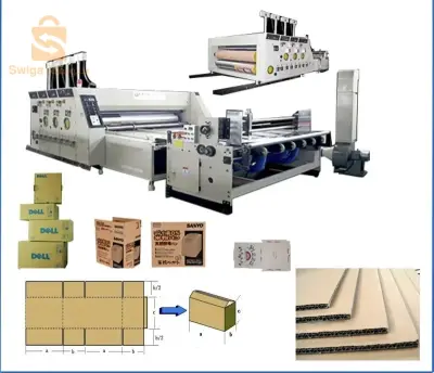 Machine pour fabrication l’emballage cartons ondulé imprimante 2 couleurs  jamais utiliser