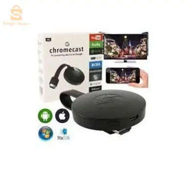 Chromecast 4K WiFi Adaptateur d'affichage sans fil TV Stick, Diffuseur de vidéo HD