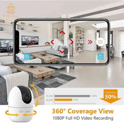 Caméra IMOU Ranger 2 3MP 2K avec fonction panoramique et inclinaison pour une couverture à 360° – كاميرة مراقبة ذكية