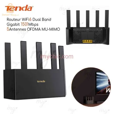 Routeur WiFi6 Dual Band Gigabit 1501Mbps 5 Antennes OFDMA MU-MIMO Tenda TX2L Pro