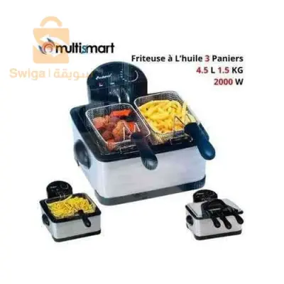 مقلاة عميقة مزدوجة 4.5 لتر  Multismart  Ms-fr1204