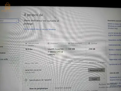 pc dell i7 8 gstokage 238 gram 8