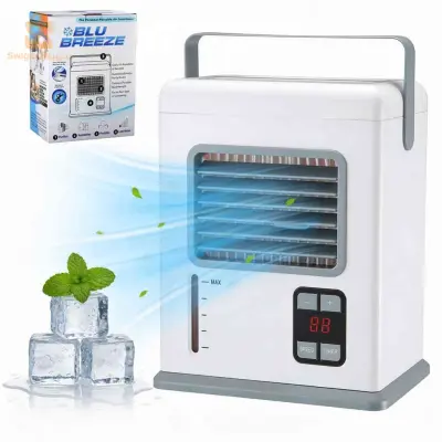 Refroidisseur d'Air Évaporatif Portable USB/AC Blu Breeze - مبرد هواء محمول مع نظام طاقة مزدوج