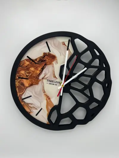 Horloge murale effet cuivrée
